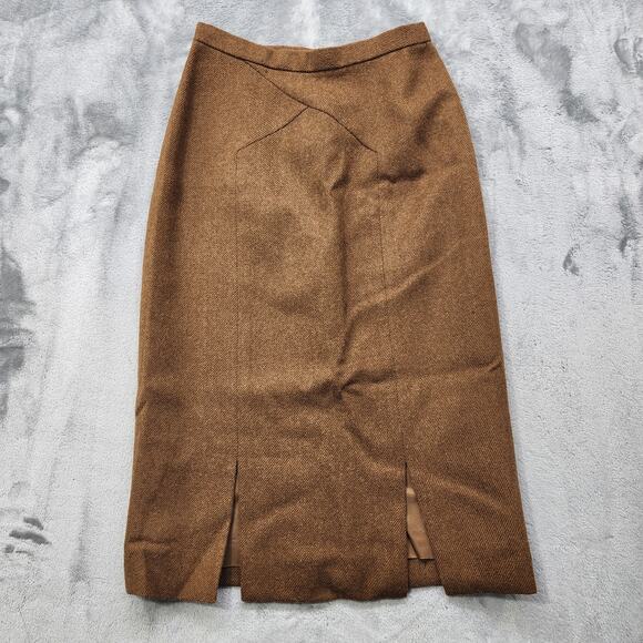 Anne Klein Dresses & Skirts - Vintage Neiman Marcus Anne Klein Skirt Womens S Brown Wool Pencil Lined Preppy